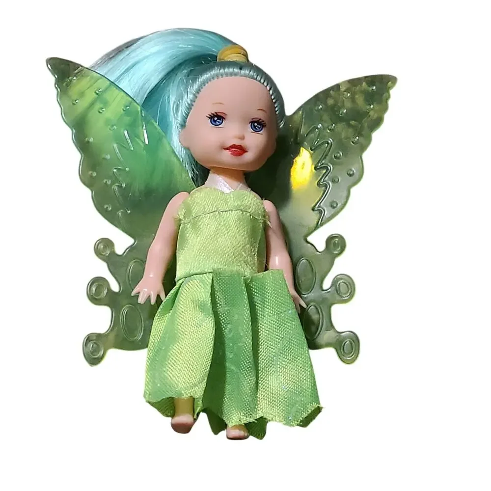Beautiful Green Dress Wings Fairy Pixie Doll